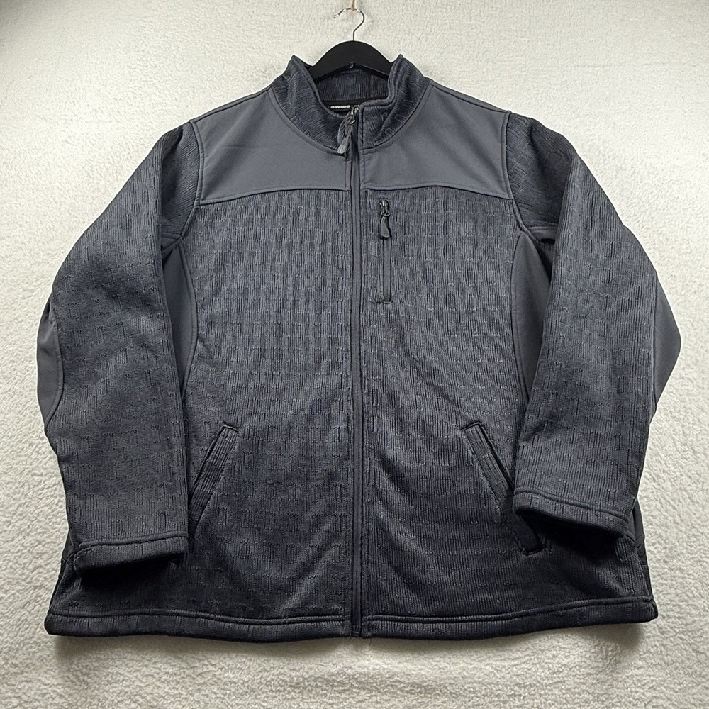 Swiss‎ Tech Jacket Women's 3X 22W-24W Greystone Breast Pocket Full Zip Stow46317